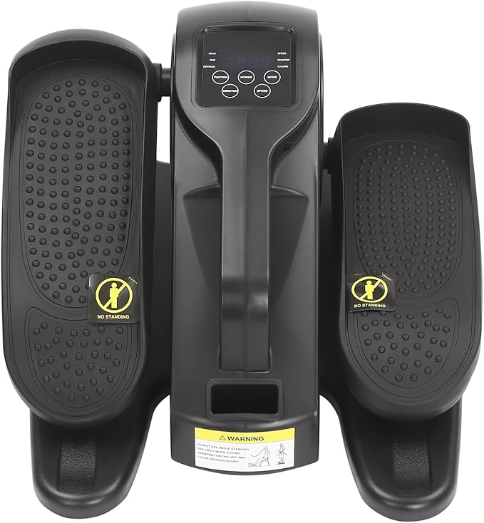Elliptical Machine, ABS Under Desk Elliptical Machine with Stand Up to 55.12 LBS, LCD Display Monitor Motorized Elliptical Trainer Have Touch Screen and Remote Control for Home, Gym, Office.