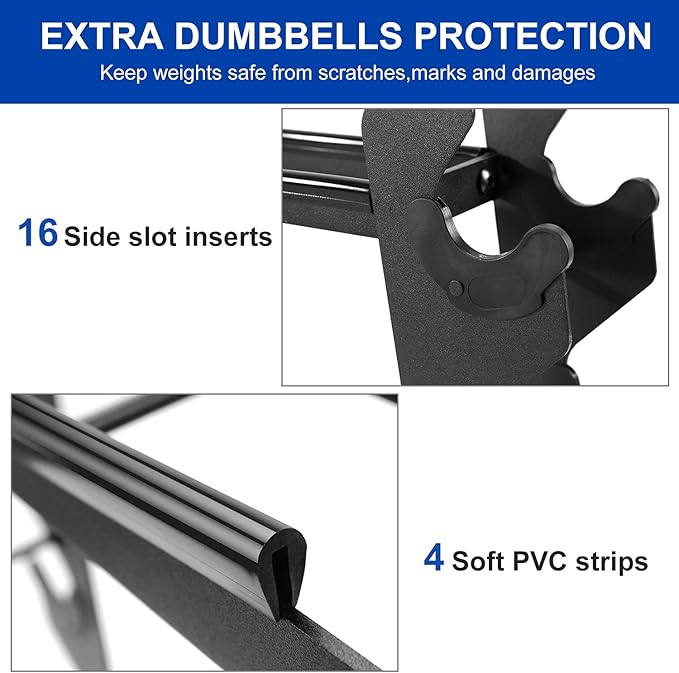 XPRT Fitness Compact Heavy Duty Dumbbell Rack | 400 lbs Capacity 2-Tier Steel Frame | Fits 5–30 lb Dumbbells | Space-Saving A-Frame Design for Home Gym