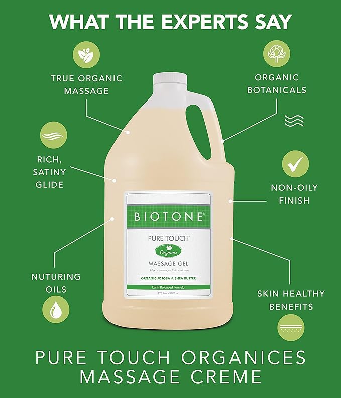 Biotone Pure Touch Organics Massage Gel, 8 Ounce