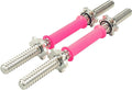 12.6/14.2/15.7inch(30/35/40cm)Pink Threaded Dumbbell Durable Rubber Handles/Adjustable Dumbbell Bar Handles - Fit 1 inch Standard Weight Plate - Weightlifting Accessories - Sold in Pair