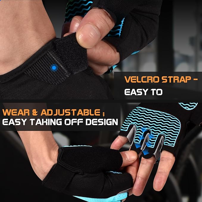 Workout Gloves for Women - Breathable Weight Lifting Gloves with Non-Slip Silicone Padding, Fingerless Gym Gloves for Cycling, Rowing, Pull Ups & Training (4 Sizes)