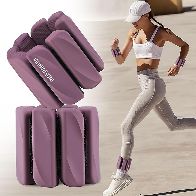 Wrist & Ankle Weights for Women and Men, 2lbs/4lbs Pairs Adjustable Silicone Weighted Bangles for Arm & Leg Workouts, Perfect for Pilates, Barre, Yoga, Walking & Home Fitness 24055