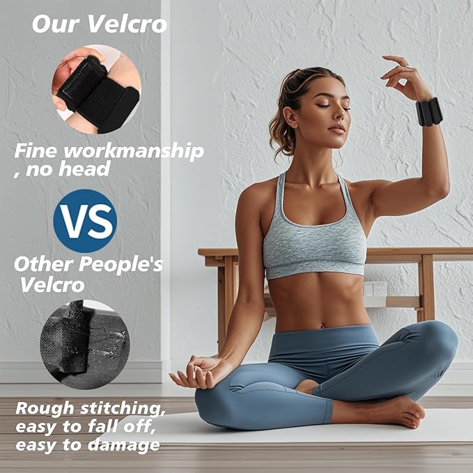 Wrist and Ankle Weights for Women & Men 2 Pack (1lb Each), Adjustable Silicone Wearable Arm & Leg Weights for Pilates, Gym, Yoga, Cardio, Strength Training