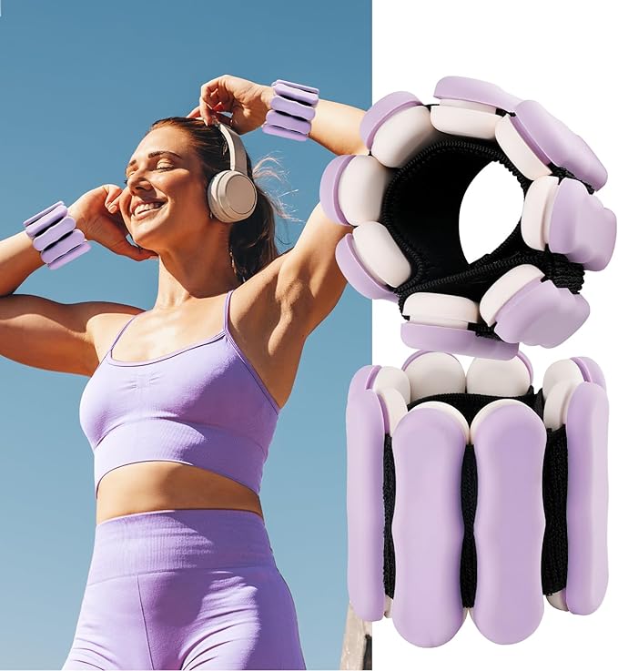 Wrist Ankle Weights for Women Men, Leg Arm Wrist Weights Bangles 1lb*2 2lb*2 Wearable Weights Pilates Weighted Bracelet for Strength Training Walking Swimming Yoga Physical Therapy