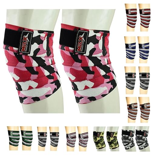 New Weightlifting Knee Wraps for Gym Fitness Training Support Bandages Knee Straps for Squats (Camo Pink)