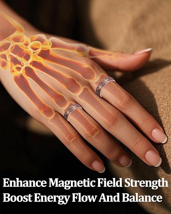 BioMag Magnetic Rings, Pure Copper Rings for Men Women, Adjustable Fingers Thumb Ring Jewelry Gift