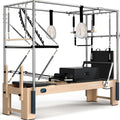 Pilates Reformer, Pilates Reformer Machine, Pilates Equipment for Home and Studio, Black Ultrafine Leather, Adjustable Resistance System