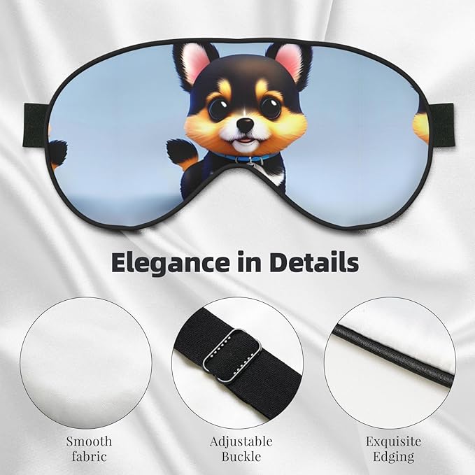 Card Love Fancy Puppy Head-Mounted Double-Sided Light-Blocking Sleeping Eye mask to Protect Eyes and Relieve Eye Fatigue