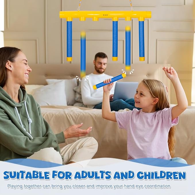 Reflex Drop Sticks Challenge Game, 2026 Upgrade Hand Eye Coordination Training Toy, Hand Speed Challenge Reaction Game, Catching All Drop Sticks for Adult- 3 Adjustable Speed