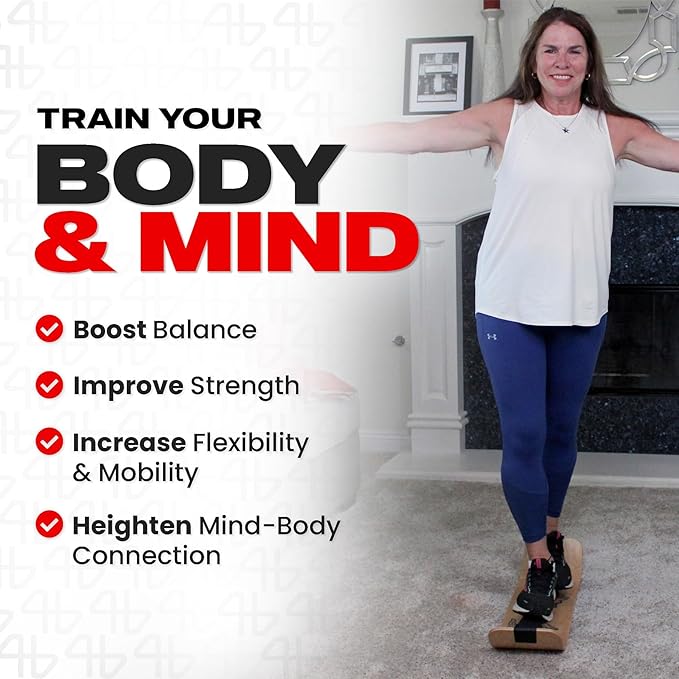 Balance Trainer for Adults - Slackboard Standing Desk Balance Board and Home Workout Equipment, Balancing Trainer for Yoga, Strength, Coordination, Concentration