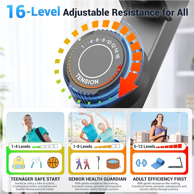 ANCHEER Elliptical Exercise Machine, Elliptical Trainer for Home Gym Exercise Equipment 550Lbs Max Weight, Ultra-Silent Elliptical Machine 16 Resistance Levels Pulse Rate Grips