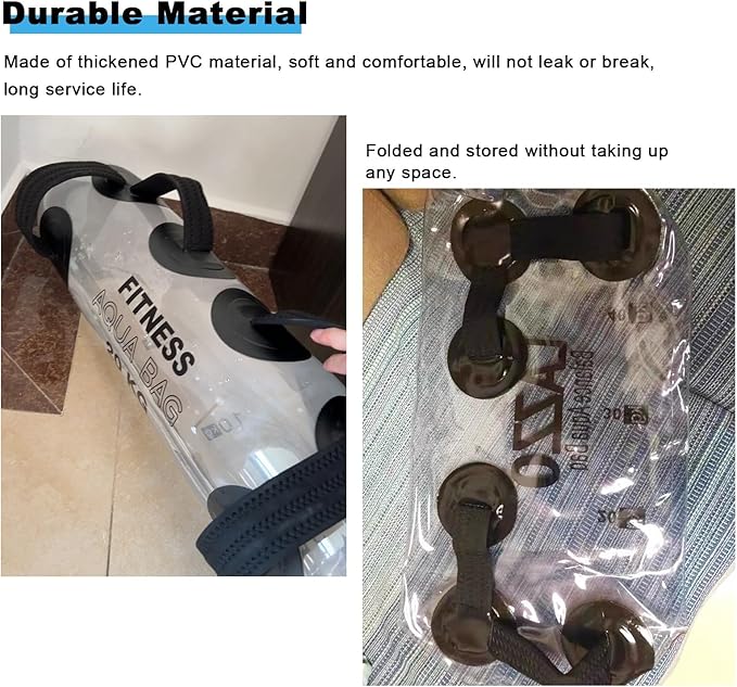 Portable Workout Water Bag Folding, Home Gym Weight Dumbbells Training Equipment, Clear Yoga Sandbag Tool with Pump, 10-35 Kg Sport Weights Bag (Color : 20kg)