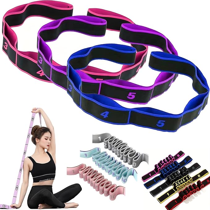 Fitness Resistance Bands with Handles, Numbered Resistance Bands for Glutes, Fitness Resistance Band for Stretching and Yoga, Adjustable Band for Seniors