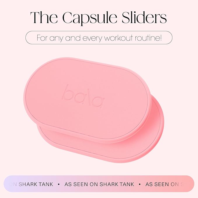 Bala Capsule Sliders for Working Out, Core Workout Sliders - Floor Exercise Sliders & Fitness Gliders for Squats, Lunges, & Push-up Variations - Strength Slides for Yoga, Pilates & Aerobics