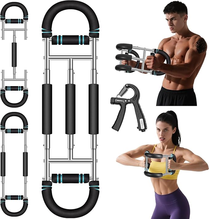 Twister Arm Trainer, 9-Level Adjustable/Non-Adjustable (20-270/20-160Lbs), Non-Foldable/Foldable, with Adjustment Tool & Mechanical Counting Grip, Home Gym Exerciser for Men Women