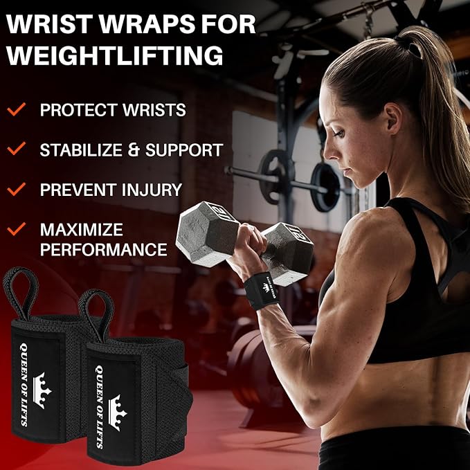 TECEUM Weightlifting 18" & 12" Wrist Wraps with Thumb Loop – Heavy Duty Wrist Workout Braces for Men and Women – Ideal for Powerlifting, Strength Training, Bodybuilding