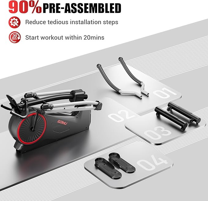 Elliptical Machine, Elliptical Exercise Machine for Home with Hyper-Quiet Magnetic Driving System, Elliptical Trainer with 15.5IN Stride, 350LBS Loading Capacity