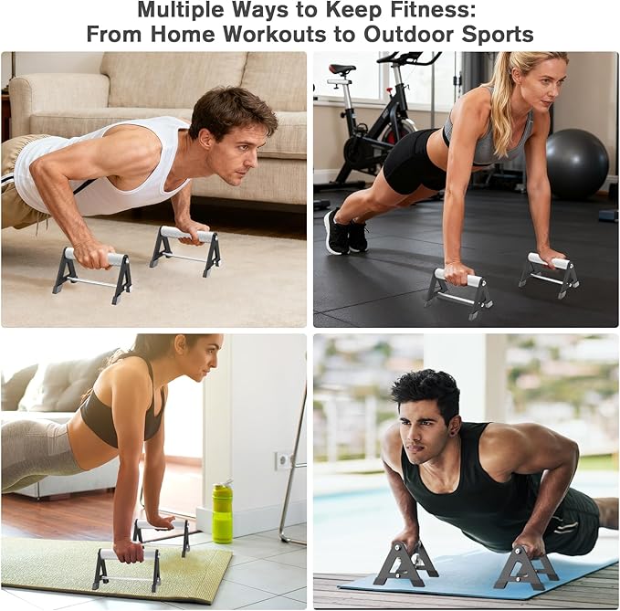 Push Up Stand, Pushup Handles for Strength Training, Heavy-duty Stainless Steel Push Up Bars Gym Exercise Equipment, Hold Up to 500lbs, 1 Pair
