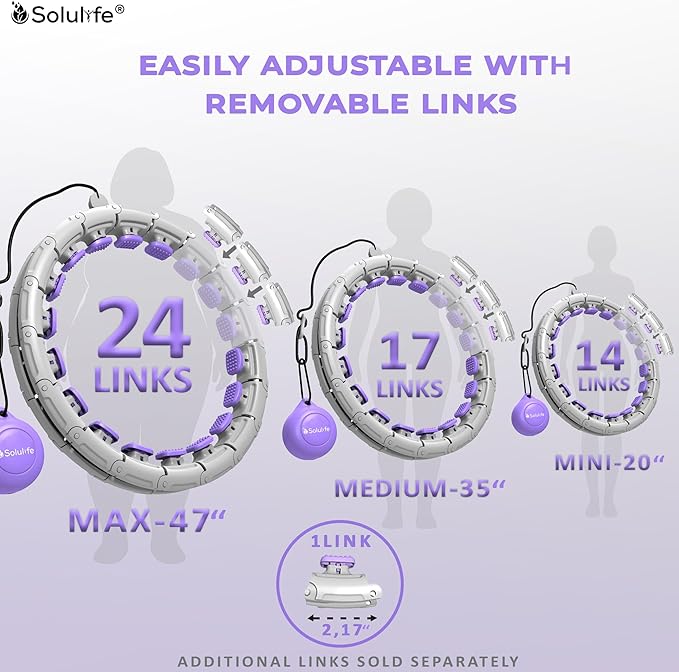 Experience Fitness Excellence with Our Infinity Hoop Plus Size – Weighted Hula Hoop for Weight Loss – Hula Hoop Exercise Ring with ABS and Quality Wheels – for All the Sizes and Levels