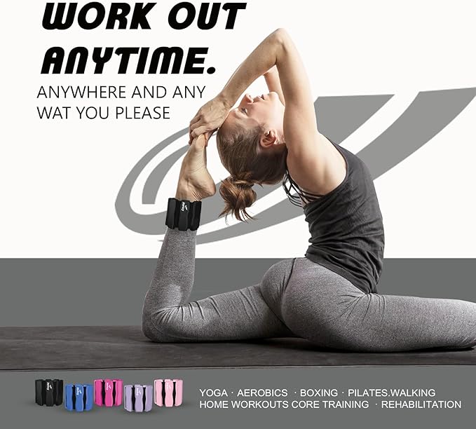 Wrist Ankle Weights for Women Men, Leg Arm Wrist Weights Bangles 1lb*2 1.5lb*2 2lb*2Wearable Weights Pilates Weighted Bracelet for Strength Training Walking Swimming Exercises Yoga Physical Therapy