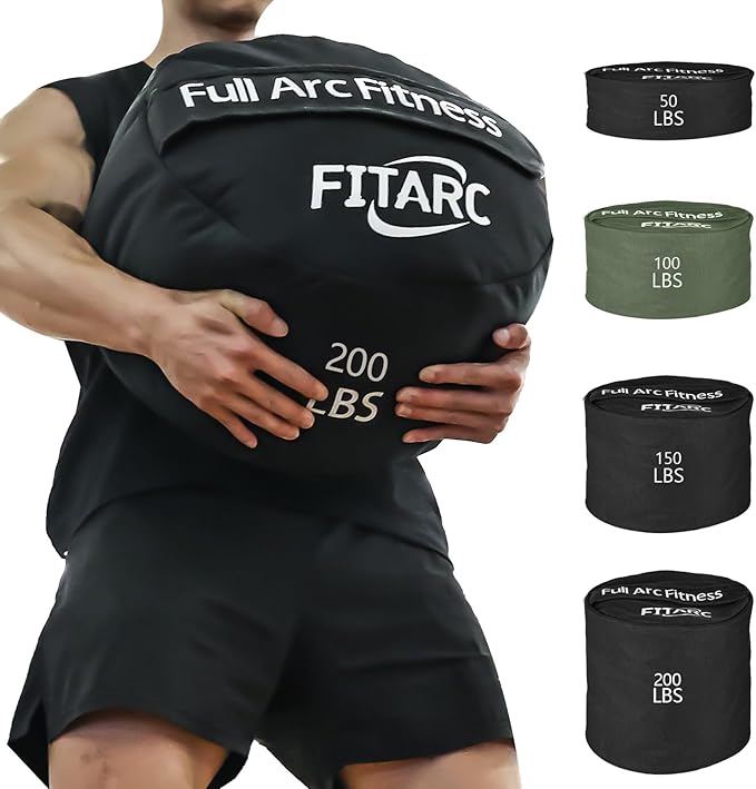 Fitarc Sandbag Workout Bag,Sand Bags for Weight Training,Sandbags for Fitness,Sandbags for Weight Training,Round Sandbag,Cross-Training & Exercise, Sand Not Included