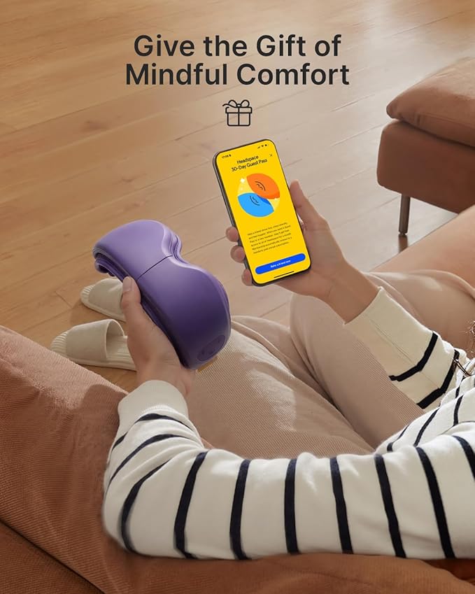 RENPHO & Headspace Eye Massager with Heat, FSA Eligible HSA, Mothers Day Birthday Gifts for Women Her, Ultra-Quiet Eye Massager with Meditation Music, Lightweight Migraine Relief Eye Mask Eyeris Zen
