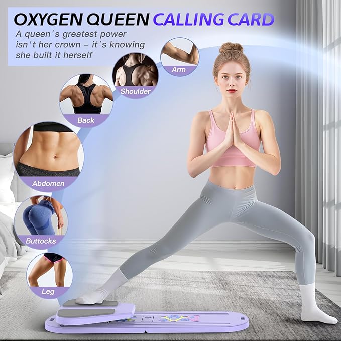 Pilates Board Pilates Reformer Set for Women, 7 in 1 Foldable Pilates Equipment with Timer, Portable Pilates Machine for Home Workout, Fitness, Exercise, Ab, Core