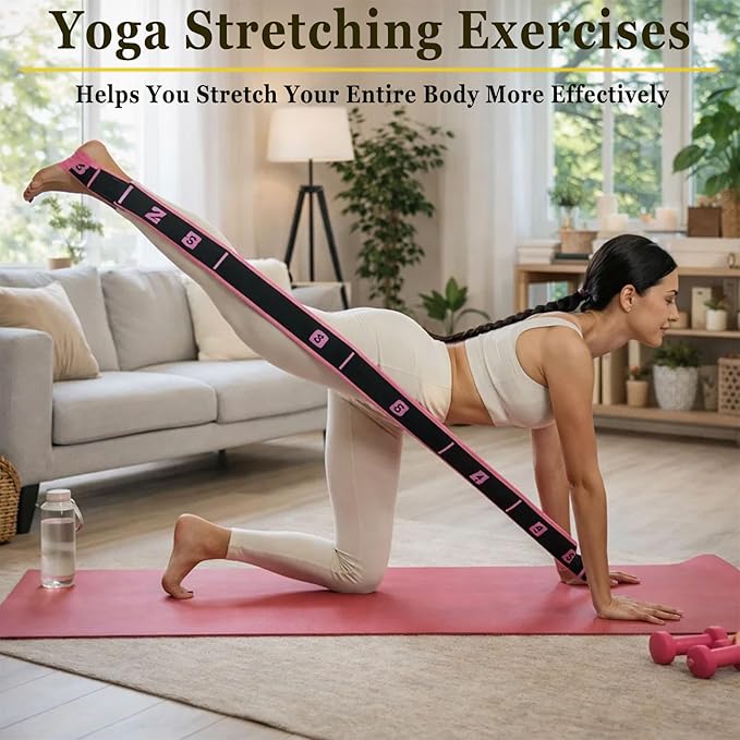 Fitness Resistance Band for Stretching and Yoga - 8/10/12 Section Fitness Resistance Band, Elastic Training Belt for Yoga, Latin, Pilates