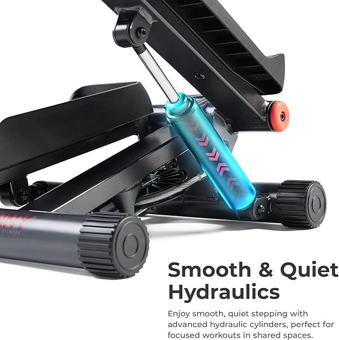 Sunny Health & Fitness Mini Steppers for Exercise at Home, Stair Step Workout Machine with Optional Resistance Bands, Full Body Cardio Equipment, Optional Free SunnyFit App Connection Smart Stepper