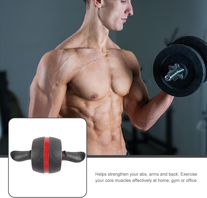 Ab Roller Wheel Fitness Roller Wheel with Automatic Rebound, Sturdy Abs Material, Home Abdominal Trainer for Men and Women Core Strength Workout