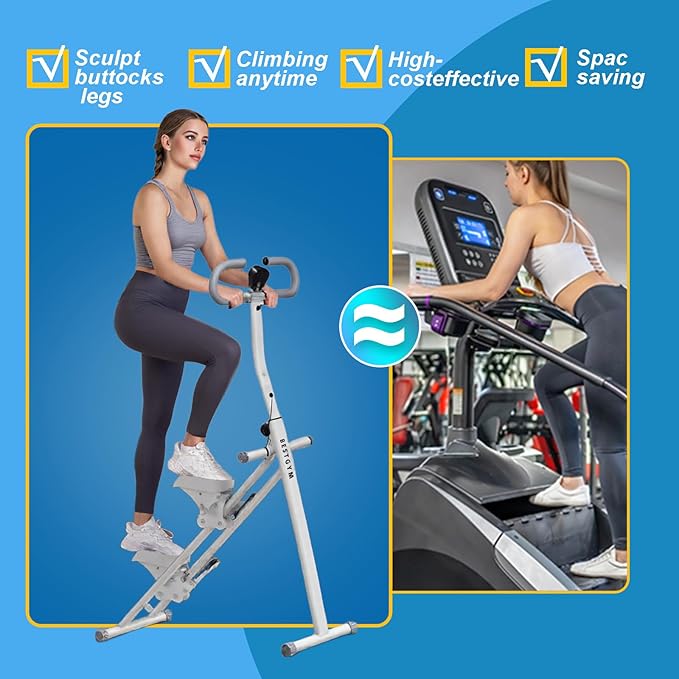 Steppers for Exercise at Home, Vertical Climber Workout Machine, Stair Climber for Full Body Workout with Adjustable Handlebar, Perfect for Women Men