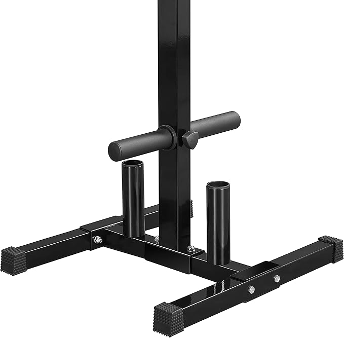 Topeakmart Tree Olympic Plate Rack Weight Bumper Plate Holder with 2 Bar Holders Black
