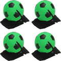 PATIKIL 2.5 Inch Sports Wrist Ball, 4Pcs Soccer Rubber Rebound Wristband Wrist Return Ball Sport on A String for Exercise Play, Fluorescent Green