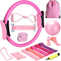 Home Pilates Kit for Women - Complete Equipment Set with Magic Circle Hoop, Anti-Burst Ball & 5 Resistance Bands for Effective Workouts