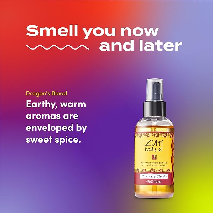 Indigo Wild Zum Dragon's Blood Body Oil - Nourishing Body Massage Oil for Massage Therapy & Hydration - Nourishing, Vegetarian Massaging Oil with Sweet Almond Oil - 4 fl oz