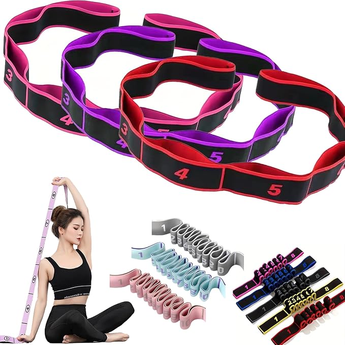 Fitness Resistance Bands with Handles, Numbered Resistance Bands for Glutes, Fitness Resistance Band for Stretching and Yoga, Adjustable Band for Seniors
