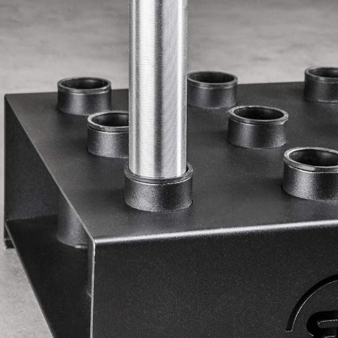 Rep Fitness 9 Barbell Rack | Vertical Storage Olympic Bar Holder Stand | Heavy Duty Steel Base for Home or Commercial Gym Organization | Floor Standing Weight Bar Organizer | Fits 2-Inch Barbells