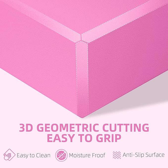 1 Pack Large Foam Yoga Blocks 9x6x4 Inches, Sturdy Pilates Block, Workout Block, Non Slip Surface Yoga Brick for Pilates Meditation, Stretching and Toning, Pink