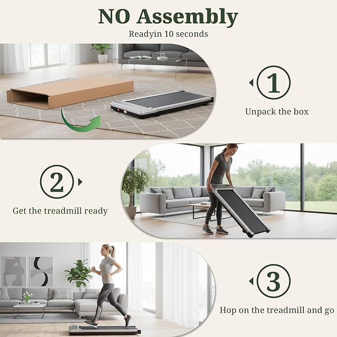 Walking Pad Treadmill, 3 in 1 Portable Under Desk Treadmills for Home Small Space, Quiet Compact Folding Treadmill with Remote Control, 320 LBS Capacity