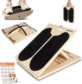 3-in-1 Slant Board & 180°/360° Balance Board, Portable 6 Angle Adjustable Calf Stretcher with Training Poster, Anti-Slip 300LBS Wobble Board for Physical Therapy, Standing Desk & Core Strength