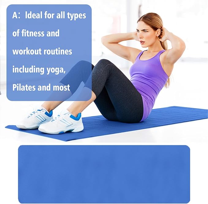 Thick Yoga Mat, 70x23 Inches High Density Extra Thick Anti-Tear Non-Slip Fitness Mat with Carrying Strap,Soft Large Yoga Mats for Stretching,Gym,Exercise,Fitness,Pilates,Home Workout
