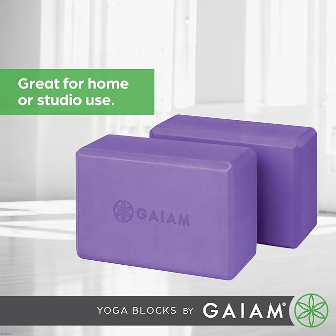 Gaiam Yoga Block - Supportive Latex-Free Eva Foam - Soft Non-Slip Surface with Beveled Edges for Yoga, Pilates, Meditation