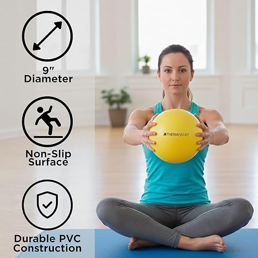 THERABAND Mini Ball, Small Exercise Ball for Yoga, Pilates, Abdominal Workouts, Shoulder Therapy, Core Strengthening, At-Home Gym & Physical Therapy Tool