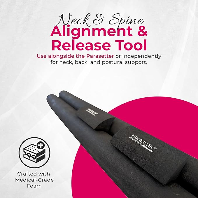 MAH Roller, Neck & Spine Alignment Tool Pack of 2 Accessory for Parasetter and MINIs Back Pain Relief, Posture Support, Stretch & Recovery Foam Roller for Pilates, Yoga, Physical Therapy