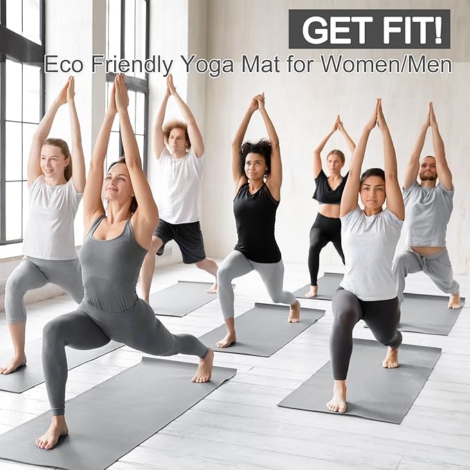 24 Pack 3 mm Thick Yoga Mat Bulk, Non Slip Exercise Workout Fitness Pad for Women Men, Gym Home Yoga Pilates, Easy to Clean, Sturdy PVC