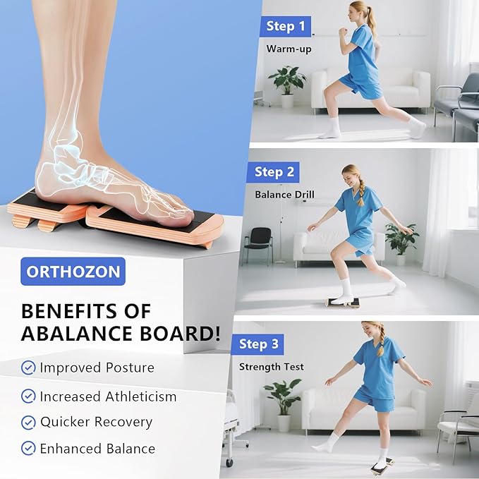 Ankle Balance Board Foot Strengthener – Adjustable Stability Trainer for Ankle and Leg Exercise, Balance Training, Physical Therapy, Mobility Core Workout at Home or Gym