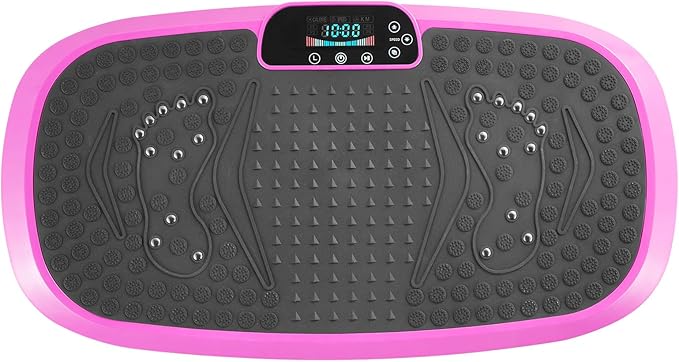 Happybuy Vibration Plate Exercise Machine - A Pink - Hued Fitness Marvel for All! This Full - Body Shaker, Equipped with Magnetic acupoints, is Perfect for Lymphatic Drainage and Weight Loss.