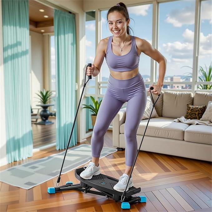 Balance Board, All-Motion Trainer, Portable Ski Balancing Machine with LCD Monitor, Balance Board with Resistance Bands, Burn Fat, Sculpt Curves & Feel Stronger