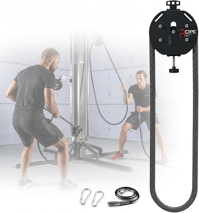 Adjustable Resistance Endless Rope Trainer Home Gym Suspension Pulley System Closed-Loop Nylon Rope for Strength Training
