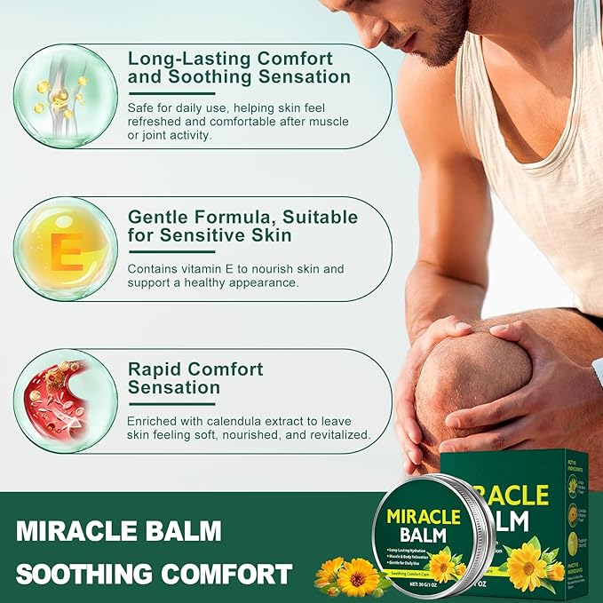 Massage Balm for Muscle Comfort & Post-Workout Recovery, Portable Body Care Cream with Arnica & Calendula, Smooth Glide, Non-Greasy, Ideal for Neck, Shoulders, Back & Legs